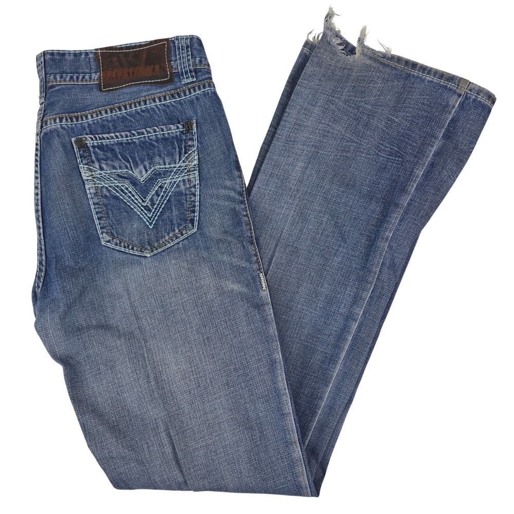 Rock & Roll Cowboy Double Barrel Jeans Mens 33x36 Blue Relaxed Bootcut Western
